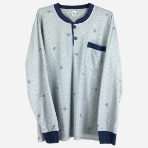 Pijama Abierto en Espalda Afelpado Navy